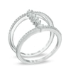 Thumbnail Image 1 of 3/8 CT. T.W. Diamond Bridge Double Ring in 10K White Gold