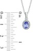 Thumbnail Image 2 of Oval Tanzanite and Diamond Accent Frame Pendant in Sterling Silver