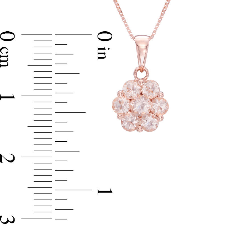 Main Image 2 of Morganite Flower Pendant in 10K Rose Gold