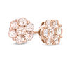 Thumbnail Image 1 of Morganite Flower Stud Earrings in 10K Rose Gold