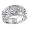 Thumbnail Image 1 of 1/8 CT. T.W. Diamond Quilt Pattern Ring in Sterling Silver