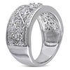 Thumbnail Image 2 of 1/8 CT. T.W. Diamond Quilt Pattern Ring in Sterling Silver
