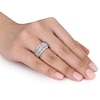 Thumbnail Image 3 of 1/8 CT. T.W. Diamond Quilt Pattern Ring in Sterling Silver