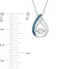 Thumbnail Image 2 of 1/8 CT. T.W. Enhanced Blue and White Diamond Teardrop Pendant in Sterling Silver
