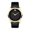 Thumbnail Image 0 of Men's Movado Classic Gold-Tone PVD Strap Watch with Black Dial (Model: 0606876)