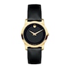 Thumbnail Image 1 of Ladies' Movado Museum Classic Gold-Tone PVD Strap Watch with Black Dial (Model: 0606877)