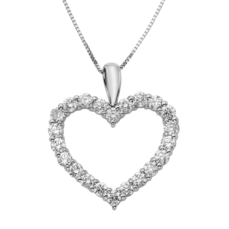 Zales 1/2 Ct. T.W. Certified Diamond Heart Pendant in 14K White Gold