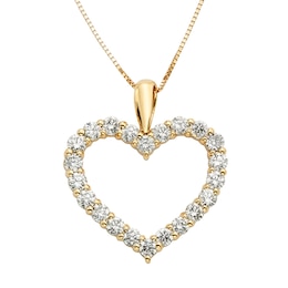 1 CT. T.W. Certified Diamond Heart Outline Pendant in 14K Gold (I/I2)