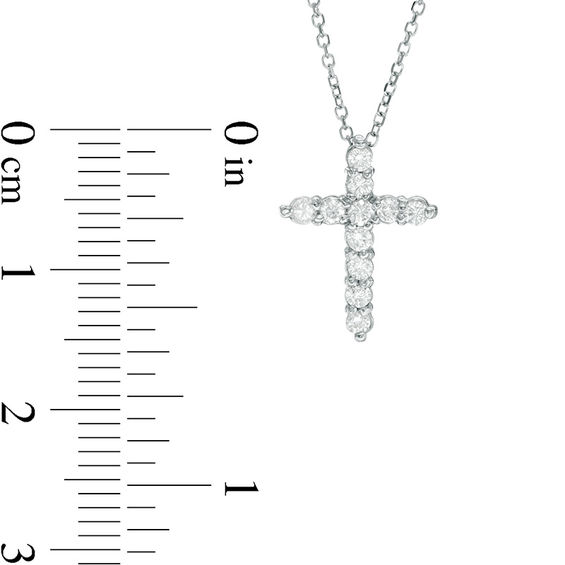 1/4 CT. T.w. Certified Diamond Cross Pendant in 14K White Gold (I/I2)