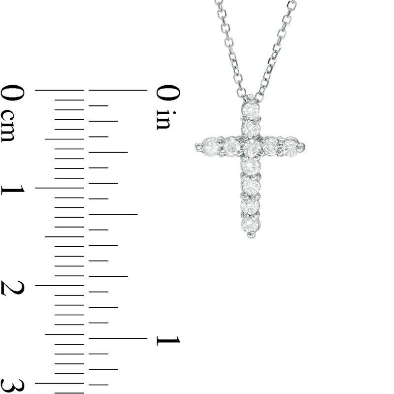 1/4 CT. T.W. Certified Diamond Cross Pendant in 14K White Gold (I/I2)