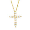 Thumbnail Image 0 of 1/4 CT. T.W. Certified Diamond Cross Pendant in 14K Gold (I/I2)