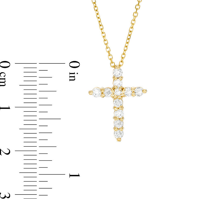 1/4 CT. T.W. Certified Diamond Cross Pendant in 14K Gold (I/I2)