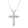 Thumbnail Image 0 of 1/2 CT. T.W. Certified Diamond Cross Pendant in 14K White Gold (I/I2)