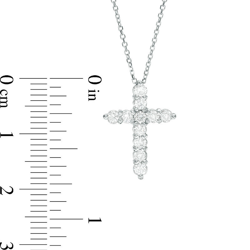 1/2 CT. T.W. Certified Diamond Cross Pendant in 14K White Gold (I/I2)