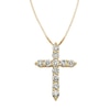 Thumbnail Image 0 of 1/2 CT. T.W. Certified Diamond Cross Pendant in 14K Gold (I/I2)