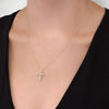 Thumbnail Image 1 of 1/2 CT. T.W. Certified Diamond Cross Pendant in 14K Gold (I/I2)