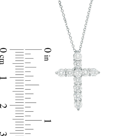 1 CT. T.w. Certified Diamond Cross Pendant in 14K White Gold (I/I2)