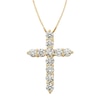 Thumbnail Image 1 of 1 CT. T.W. Certified Diamond Cross Pendant in 14K Gold (I/I2)