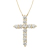 Thumbnail Image 0 of 1 CT. T.W. Certified Diamond Cross Pendant in 14K Gold (I/I2)