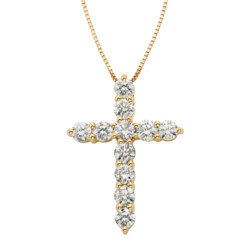 Main Image 1 of 1 CT. T.W. Certified Diamond Cross Pendant in 14K Gold (I/I2)
