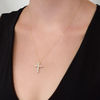 Thumbnail Image 2 of 1 CT. T.W. Certified Diamond Cross Pendant in 14K Gold (I/I2)
