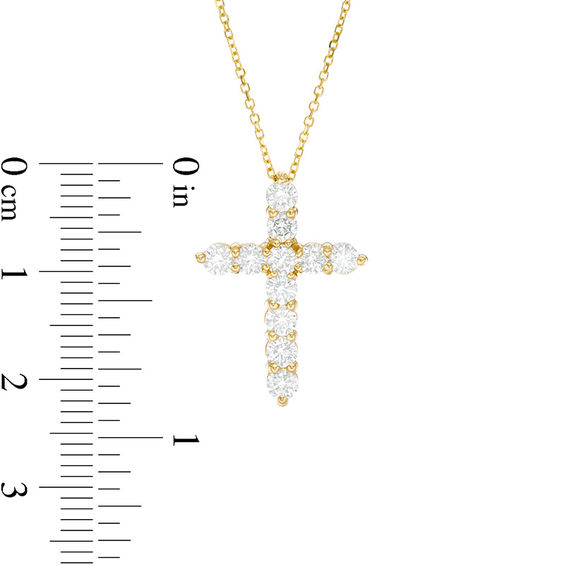1 CT. T.w. Certified Diamond Cross Pendant in 14K Gold (I/I2)