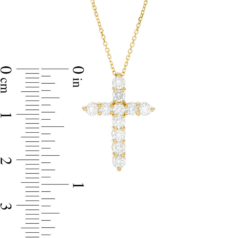 1 CT. T.W. Certified Diamond Cross Pendant in 14K Gold (I/I2)