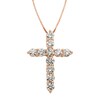 Thumbnail Image 0 of 1 CT. T.W. Certified Diamond Cross Pendant in 14K Rose Gold (I/I2)