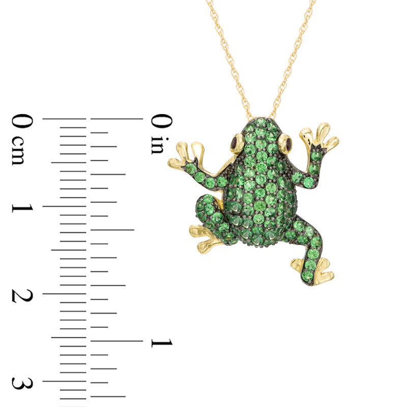 Tsavorite and Garnet Frog Pendant in 10K Gold | Zales