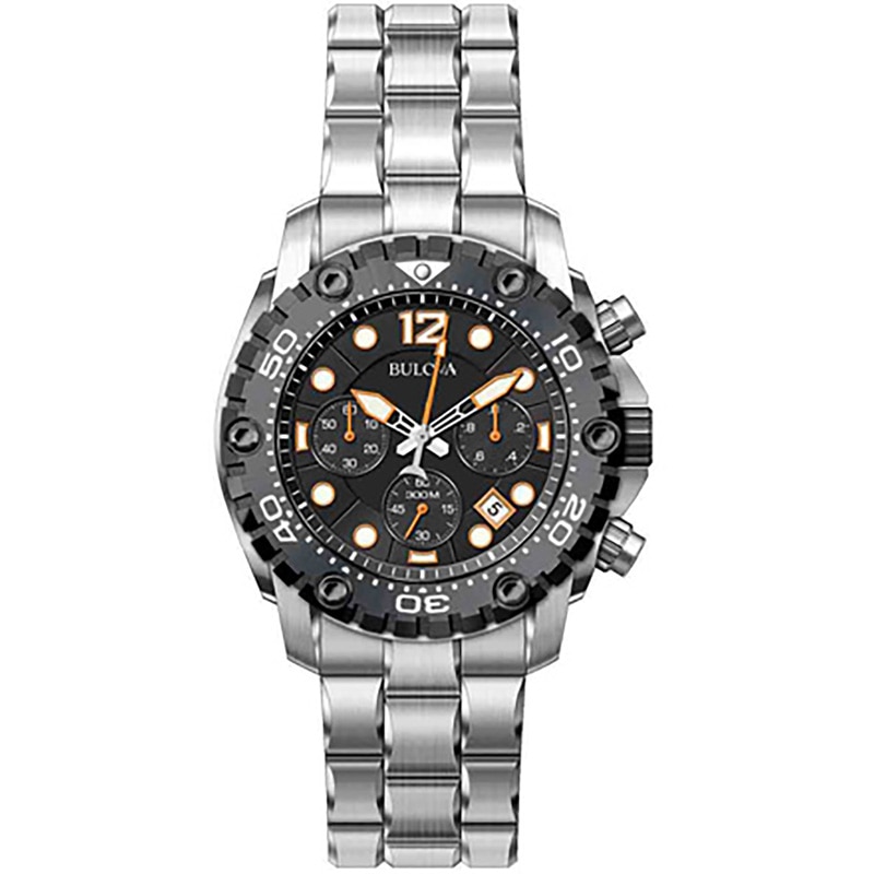 Main Image 1 of Men's Bulova Chronograph Watch with Black Dial (Model: 98B244)