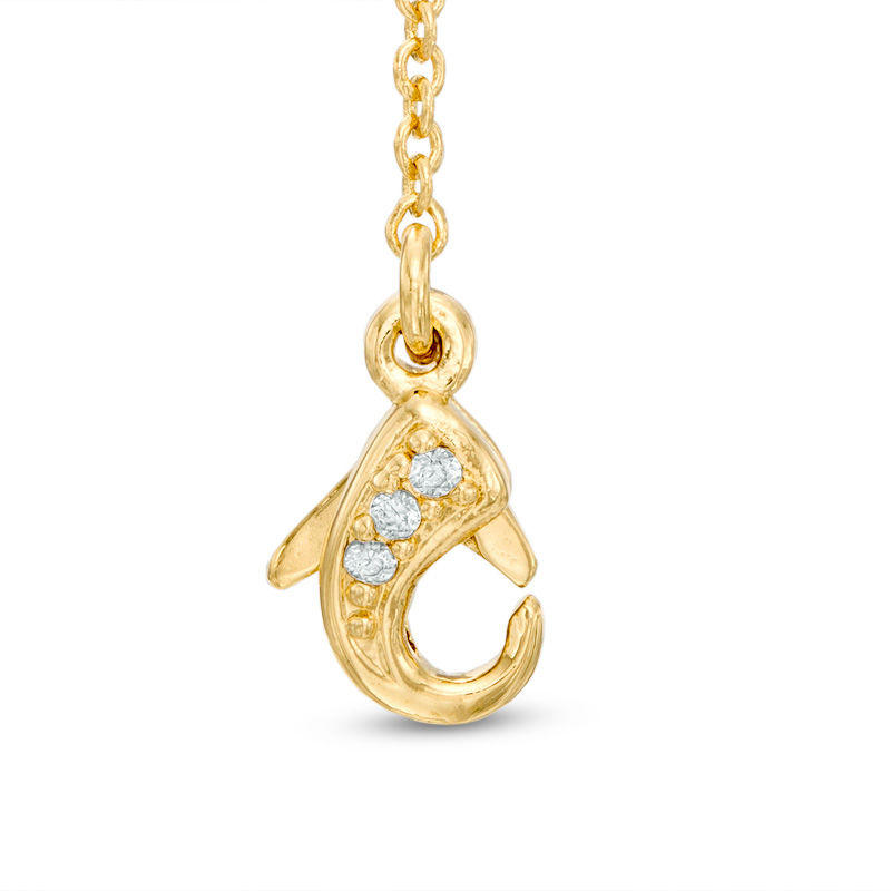 Main Image 2 of AVA Nadri Cubic Zirconia "LOVE" Heart Pendant in Brass with 18K Gold Plate