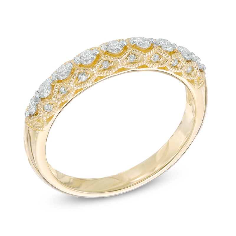 1/4 CT. T.W. Diamond Vintage-Style Anniversary Band in 10K Gold