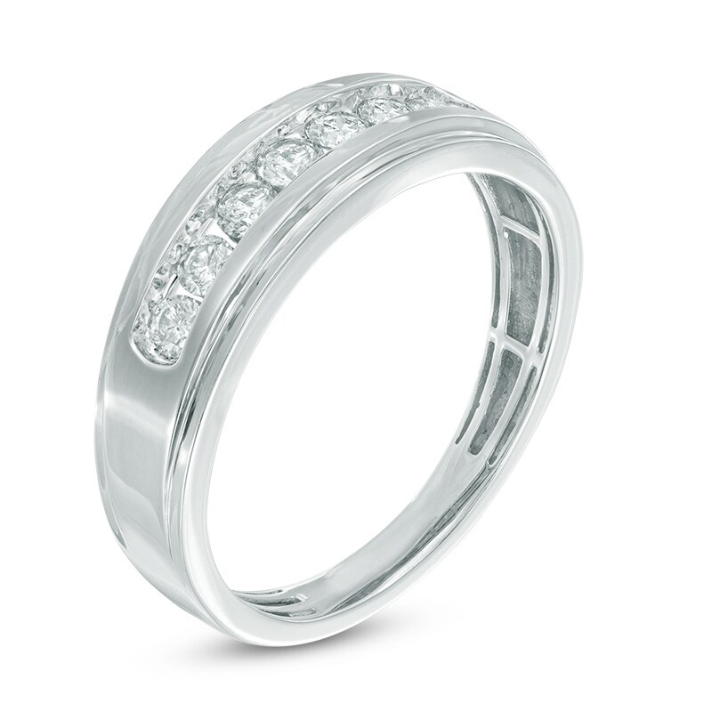 Men's 1/2 CT. T.W. Diamond Comfort Fit Band in 10K White Gold