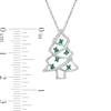 Thumbnail Image 2 of 1/8 CT. T.W. Enhanced Green and White Diamond Christmas Tree Pendant in Sterling Silver