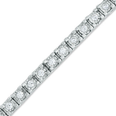 Platinum Sterling Silver Diamond Set Pink Sapphire 2B Happy Face Tennis Bracelet 