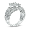 Thumbnail Image 1 of 1/5 CT. T.W. Diamond Cascading Bridal Set in Sterling Silver