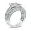 Thumbnail Image 2 of 1/5 CT. T.W. Diamond Cascading Bridal Set in Sterling Silver
