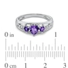 Thumbnail Image 2 of Heart-Shaped Amethyst and Diamond Accent Three Stone Promise Ring in 10K White Gold