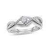 Thumbnail Image 1 of 1/6 CT. T.W. Diamond Twist Bridal Set in 10K White Gold