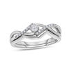 Thumbnail Image 0 of 1/6 CT. T.W. Diamond Twist Bridal Set in 10K White Gold