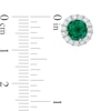 Thumbnail Image 2 of 6.0mm Lab-Created Emerald and White Sapphire Frame Stud Earrings in 10K White Gold