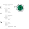 Thumbnail Image 1 of 6.0mm Lab-Created Emerald and White Sapphire Frame Stud Earrings in 10K White Gold