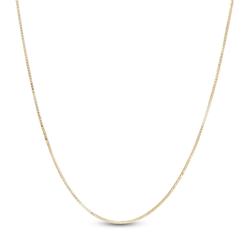 Ladies' Adjustable 0.6mm Box Chain Necklace in 10K Gold - 22"