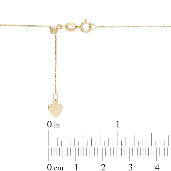 Ladies' Adjustable 0.6mm Box Chain Necklace in 10K Gold - 22"