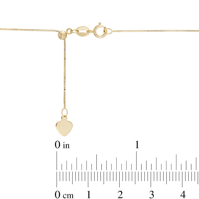 Ladies' Adjustable 0.6mm Box Chain Necklace in 10K Gold - 22"