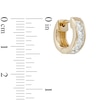 Thumbnail Image 2 of Princess-Cut Lab-Created White Sapphire Huggie Hoop Earrings in Sterling Silver with 14K Gold Plate