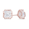 Thumbnail Image 0 of 8.0mm Lab-Created White Sapphire Stud Earrings in Sterling Silver with 18K Rose Gold Plate