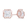 Thumbnail Image 1 of 8.0mm Lab-Created White Sapphire Stud Earrings in Sterling Silver with 18K Rose Gold Plate