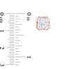 Thumbnail Image 2 of 8.0mm Lab-Created White Sapphire Stud Earrings in Sterling Silver with 18K Rose Gold Plate