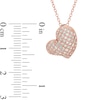 Thumbnail Image 2 of Lab-Created White Sapphire Heart Pendant in Sterling Silver with 18K Rose Gold Plate